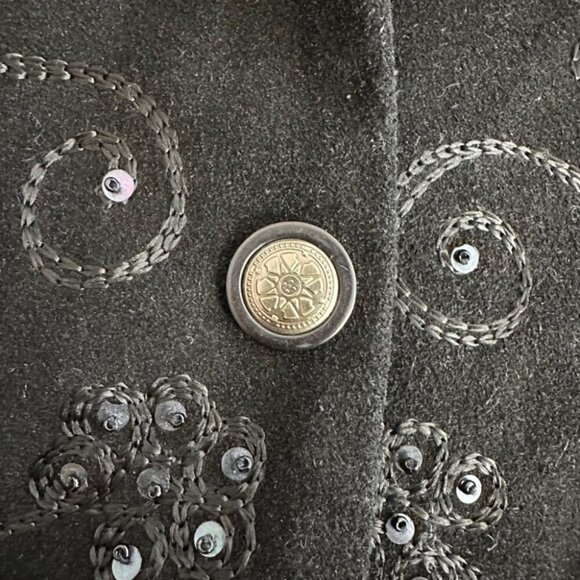 Vintage Embroidered Grunge Preppy Boho Chic Floral Genuine Leather Jacket Small - Picture 10 of 16